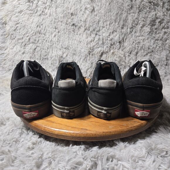 2 Pairs Of Vans Old School Skate Casual And Pro Men Size 9 Black/Grey/White Shoe - Picture 13 of 16